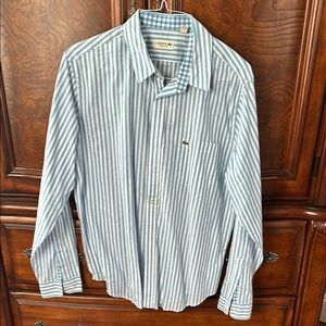 Lacoste Men's Blue Striped Shirt